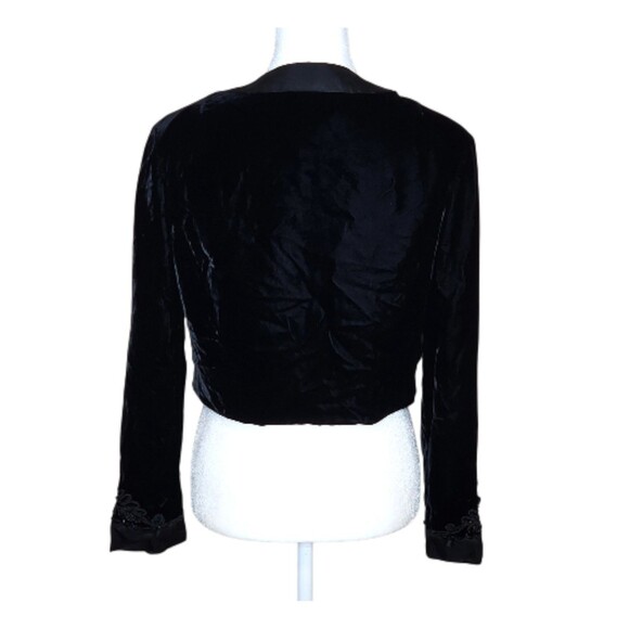 Vintage 60s Eloise Curtis For Happenstance Black Velvet Beaded Bolero Jacket S - Picture 3 of 13